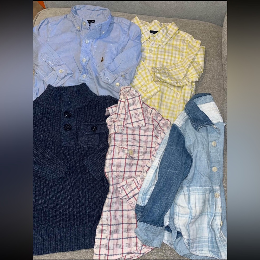 BabyGap Lot 18-24 Months Dressy Button Ups & Sweater - Cute Toddler Fashion